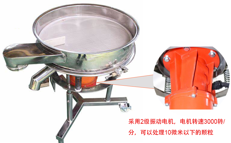 高頻篩特點(diǎn)：框體加高可防止?jié){液往外飛濺；加擋料板可加快排料，提高篩分效率