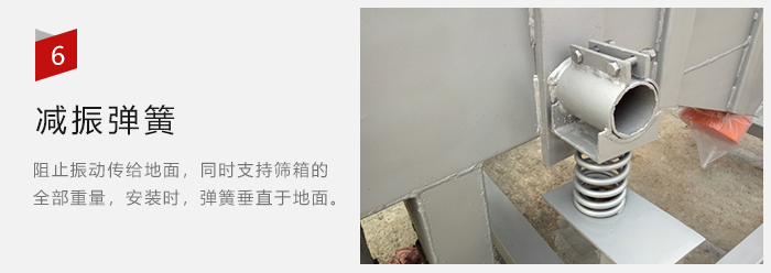 減振彈簧為減少篩箱與支撐裝置之間的摩擦而產(chǎn)生。
